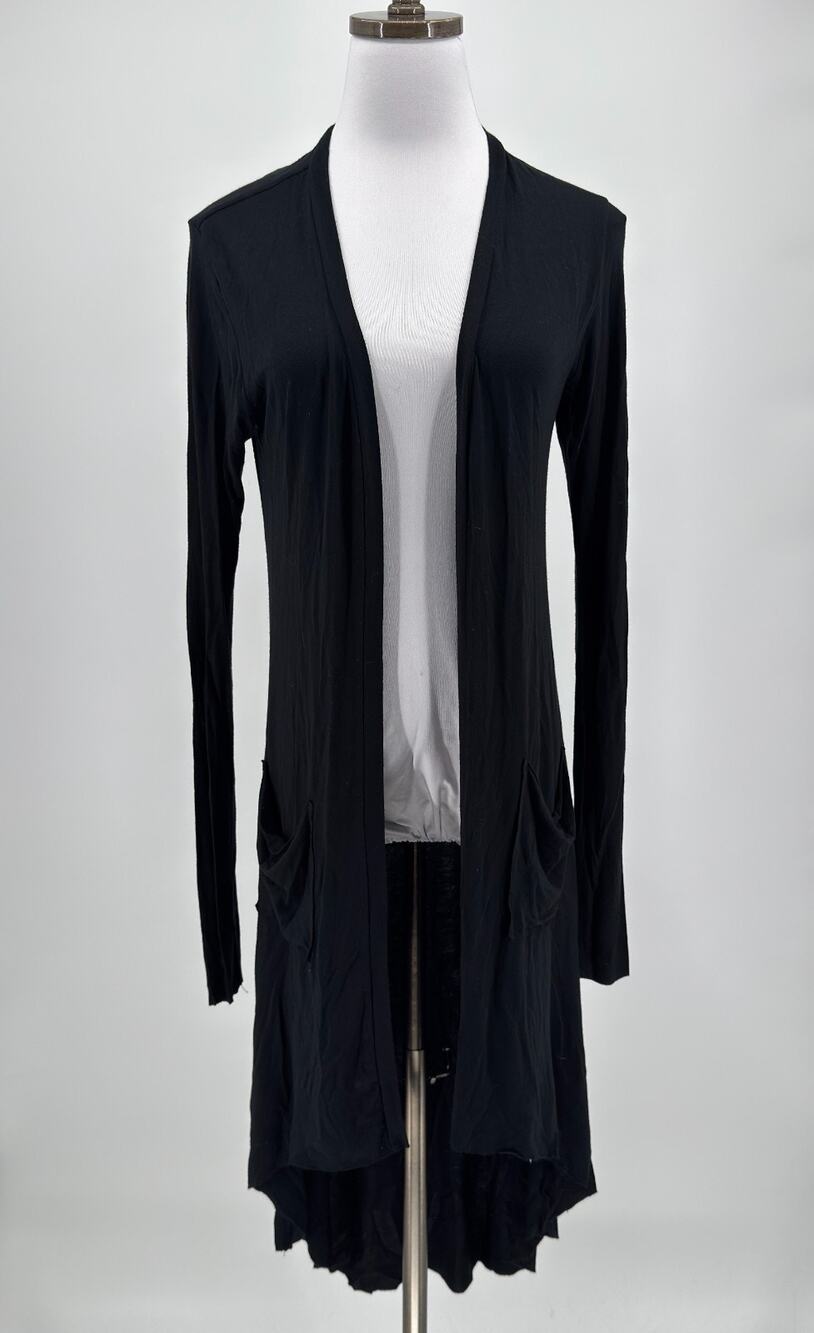 ⁠Joah Brown Soleil Black Open Front Duster Cardigan Sweater One Size